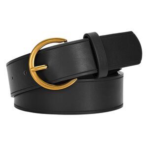 6569 Women Leather Belt For Jeans Pants Dresses Black Ladies Waist